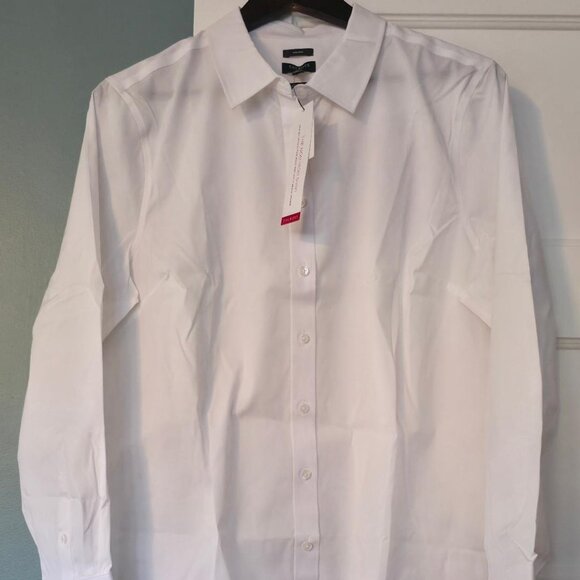 Brand New - White Cotton Button Down Blouse - Picture 1 of 1